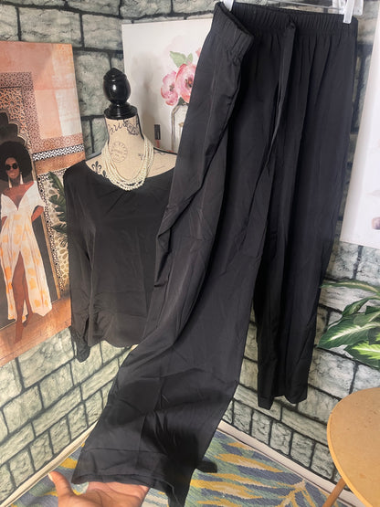 Black 2 Piece Set Women sz 5XL