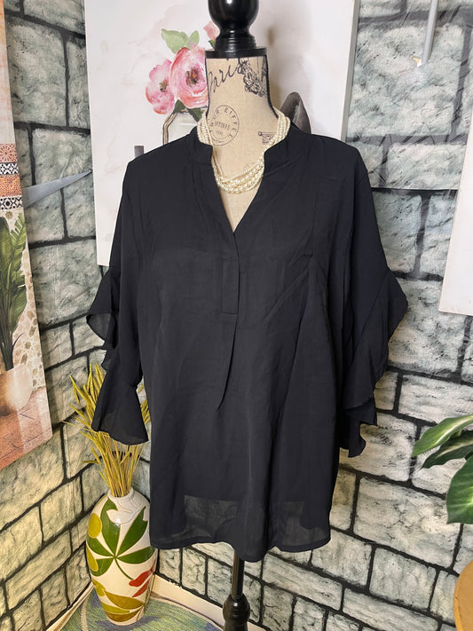 Shein Black Blouse Women sz 1XL