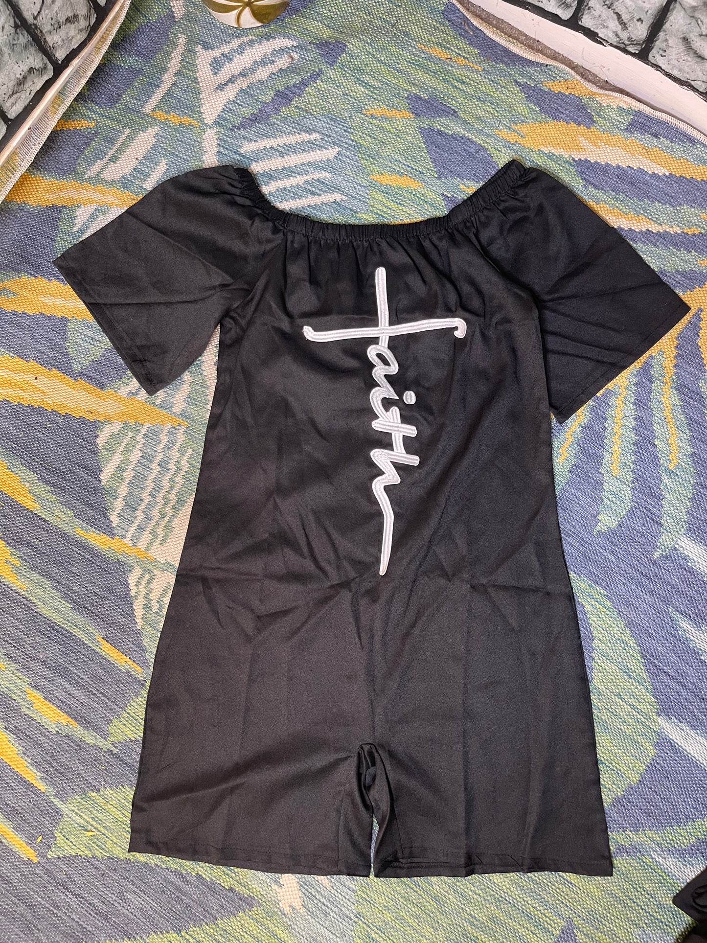 NEW "Faith" Black Romper Women sz Small