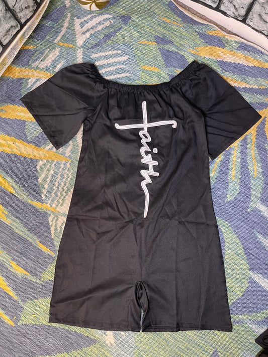 NEW "Faith" Black Romper Women sz Small