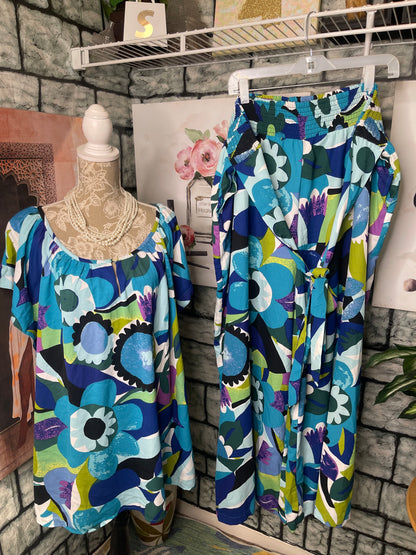Ashley Stewart Blue 2 Piece Pants set Women sz 26/28