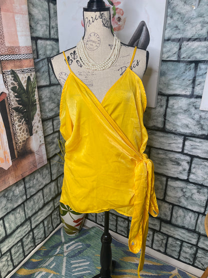 NEW Ashley Stewart Yellow Blouse Women sz 18/20