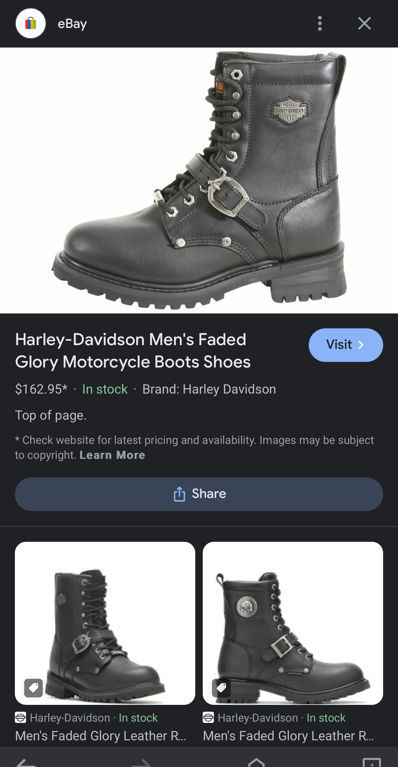 Harley Davidson Black Combat Boots Women sz 7.5