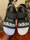 Adidas sandals black white women sz 9