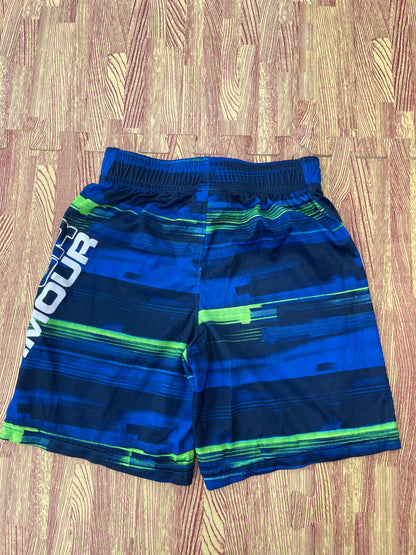 Under Armour Blue Green Shorts Boys sz 5