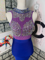 Rhinestone dress blue purple women sz small