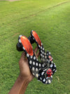 J Renee ladybug heels black red women sz 7