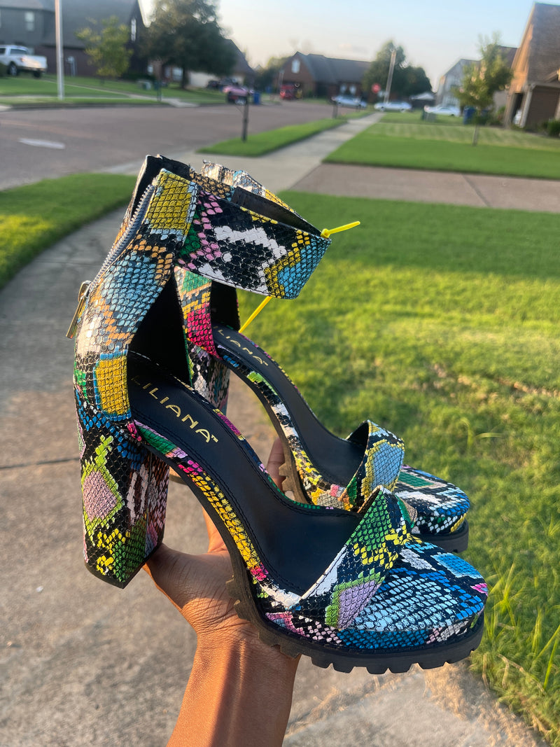Liliana colorful heels women sz 8.5