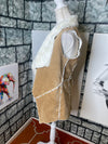 Fashion on Earth Tan White Fur Vest Women sz Small