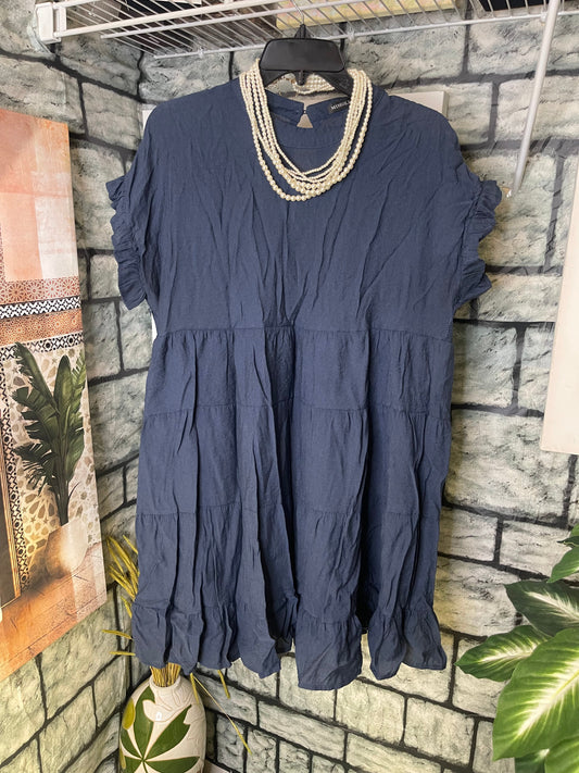 Miholl Blue Dress Women sz XL (BEST FITS A LARGE)