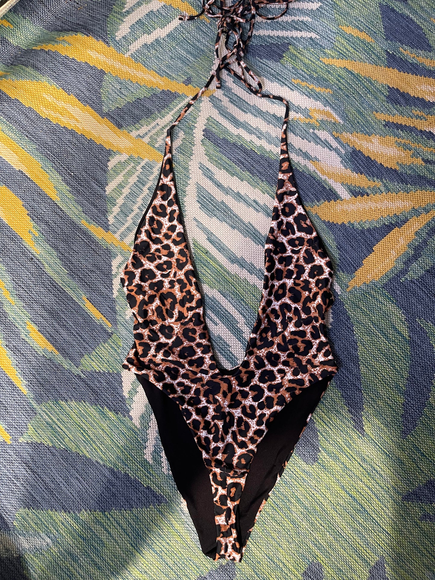 Brown Print Swimsuit Women sz Large