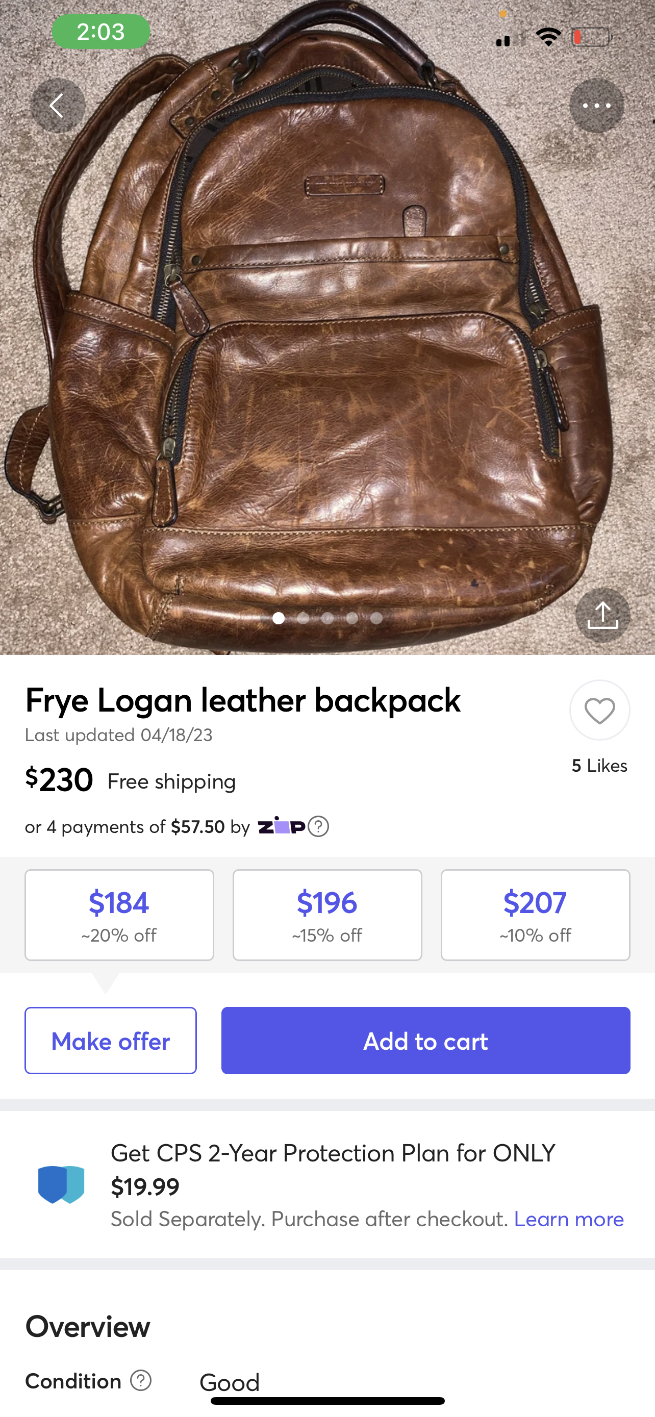 Frye Leather Backpack Brown