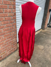 Red fringe dress women sz Medium