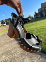 Coach heels wood black women sz 8.5