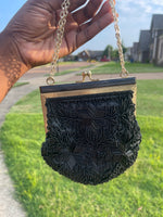black beaded small bag