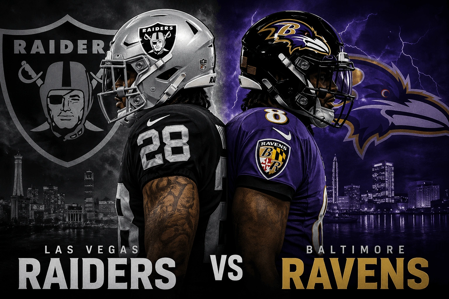 Las Vegas Raiders vs. Baltimore Ravens Match Player Stats