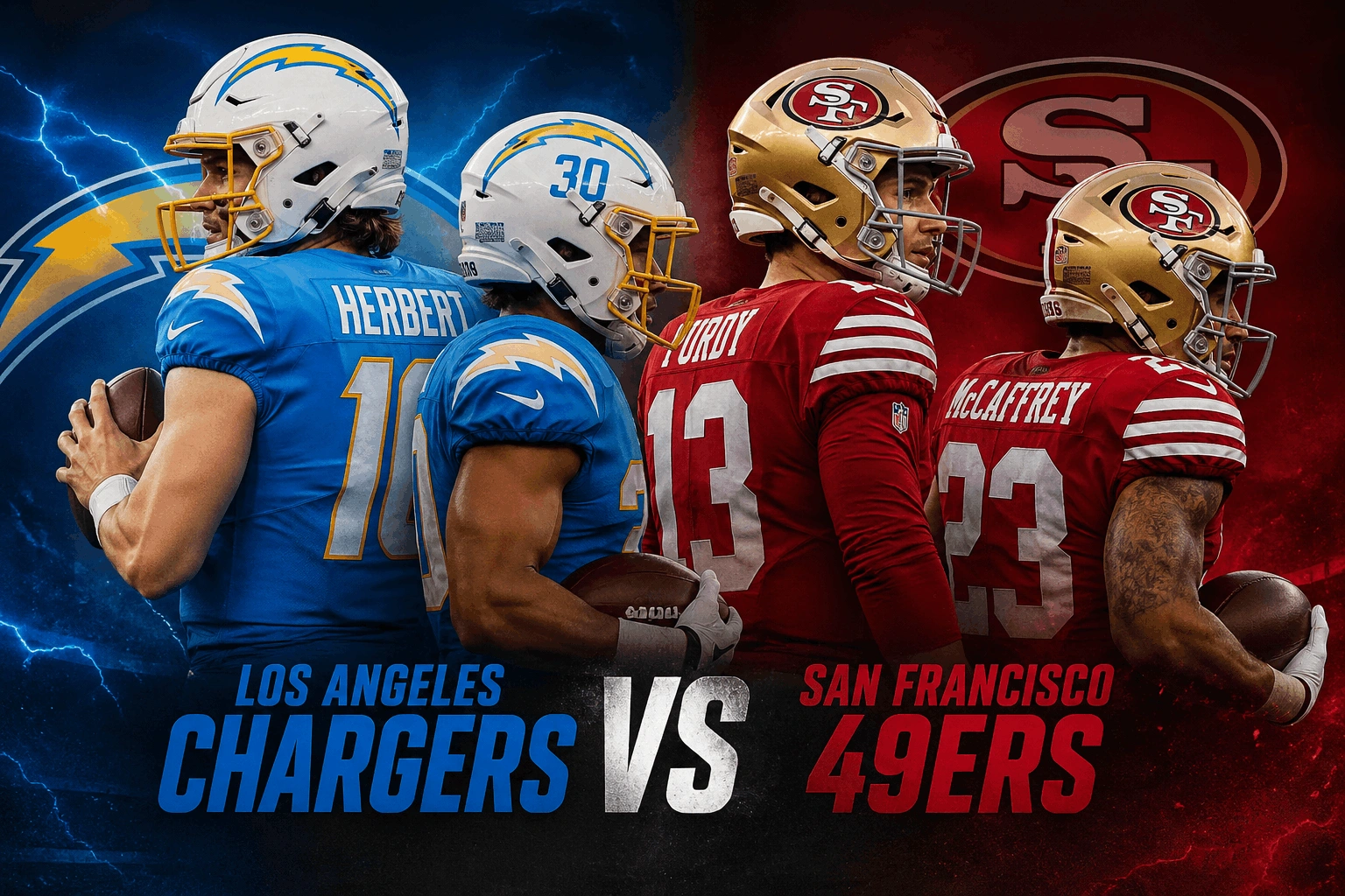 Los Angeles Chargers vs 49ers Match Player Stats