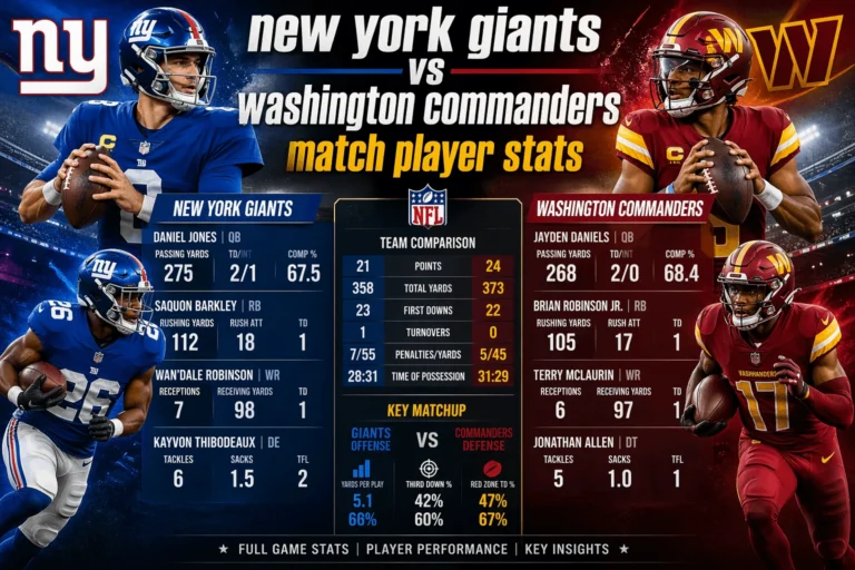 new york giants vs washington commanders match player stats